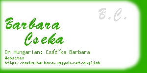 barbara cseka business card